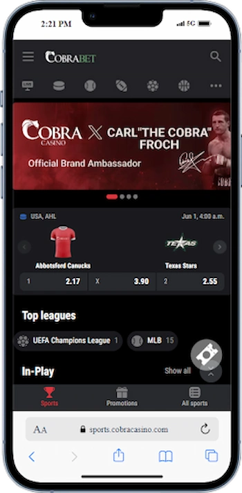 CobraCasino Sports Betting Canada