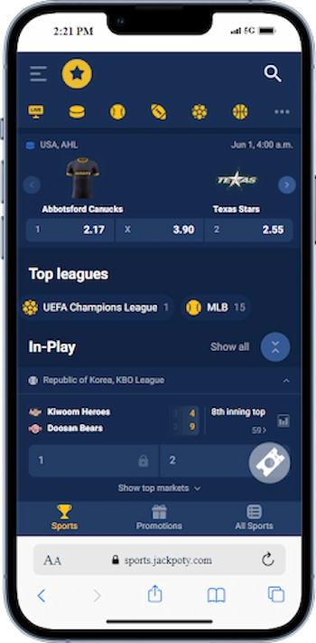 Jackpoty Sports Betting Canada