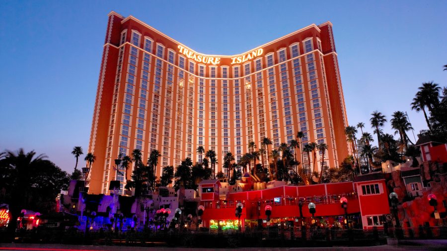 Image of a large hotel in Las Vegas, Treasure Island hotel