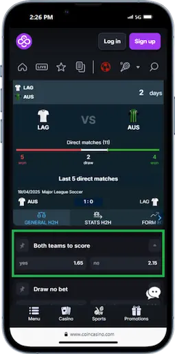 Both Teams to Score Betting