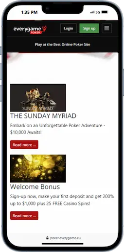 Tournament Poker at Everygame