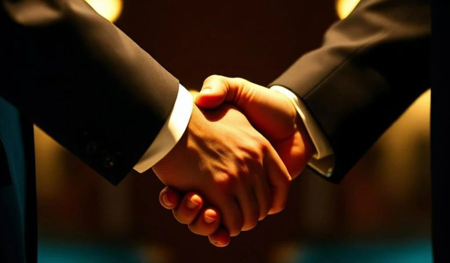 Two hands shaking in business greeting. FanDuel bolsters public affairs team with high-profile government veteran hires