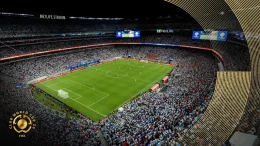 New Jersey's MetLife Stadium at night