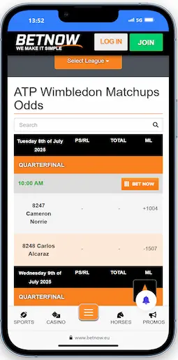 Tennis Betting Match Winner