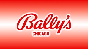 Bally's Chicago IPO makes comeback in August. Logo of Bally's Chicago against a red and white gradient background