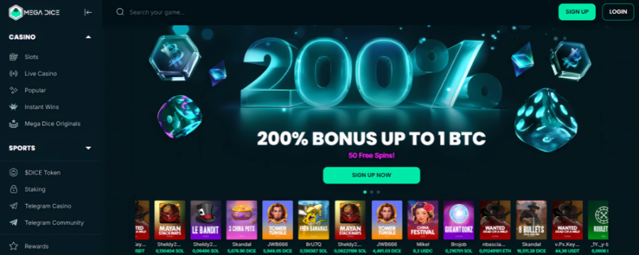 mega dice online casino εξωτερικου