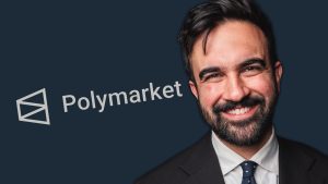 Zohran Mamdani next to logo of Polymarket
