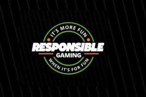 Draftkings launches a monthly responsible gambling campaign after the lawsuit. Logo with the text that enhances the responsible games. Read the central text