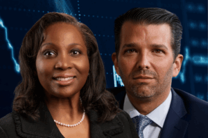Pulse Pulse: Lisa Cook faces Trump's challenge, Trump Junior plays both markets, and Taylor Swift turns polymer's polymer to the day of payment. A vehicle image shows the governor of the Federal Reserve Council, Lisa Cook and Donald Trump Junior, against the background of the financial market plan.