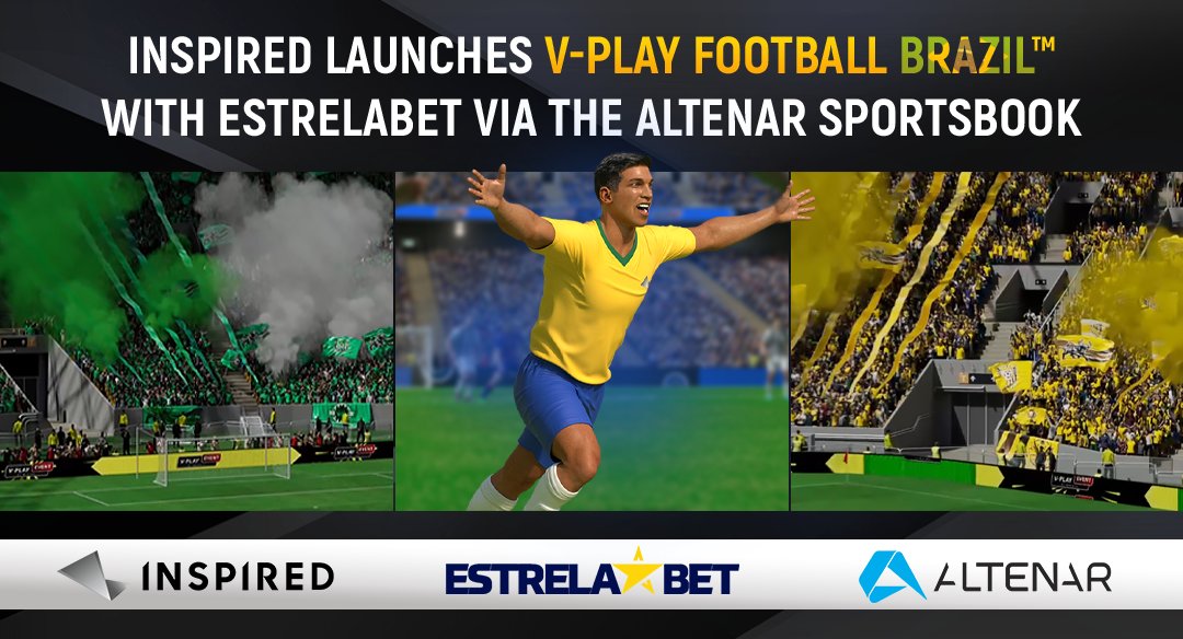 Inspired Entertainment has confirmed the launch of V-play Football Brazil in partnership with EstrelaBet and Altenar.