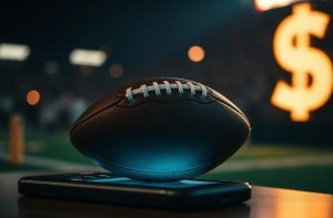 An American Football stylized on a mobile phone