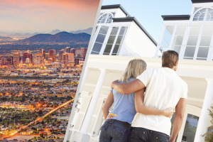 Arizona Issue Games Management 1.3 million dollars is a lottery ban. A picture of the city of Phoenix, Arizona, and a picture of the couple looking for Dream White House.