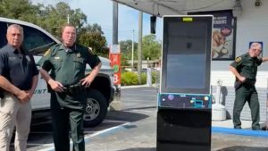 Poly County Sherif Judd Grady speaks at Ouberndale illegal gambling raid
