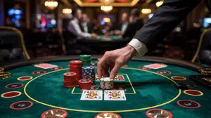 Close up of a poker table and chips. Rivalry Corp cuts expenses by 62%, with Q2 showing results of new business model
