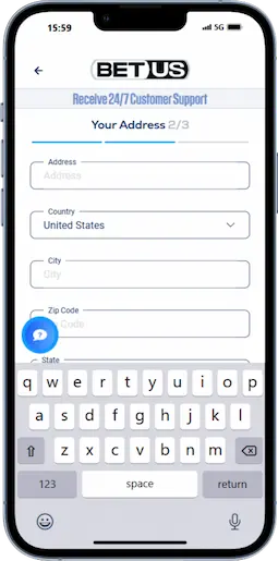 UFC Betting Registration At BetUS Step 3