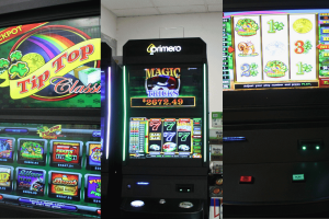 East Charlotte Store faces ABC violations on illegal gambling machines. Images closely for electronic gambling machines with color screens showing games like Tip Top Classic, Magic Tricks and Lucky Shamrock.