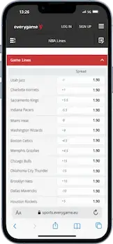 NBA Wagering at Everygame