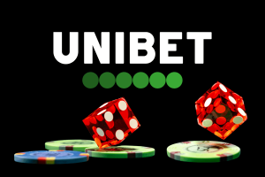 Platinum Gaming handed $13M fine by UK regulator over repeated failings. Unibet logo displayed above green poker chips and two red dice on a black background