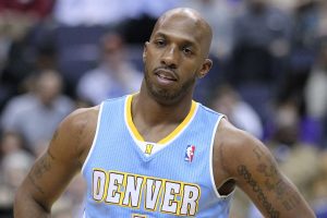 Chauncey Billups playing for the Denver Nuggets in the NBA