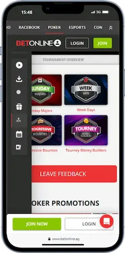 Three Card Poker Registration at BetOnline Step 1