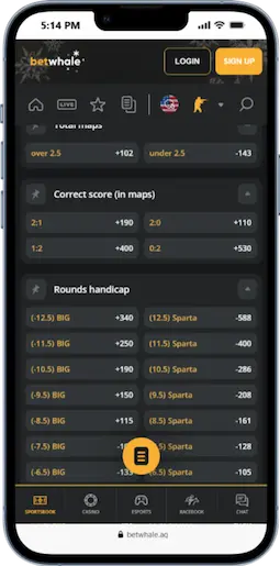 Counter Strike 2 Map Correct Score Betting