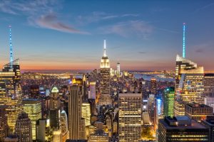 A New York city skyline. SGLA critical of sweepstakes ban and loss of hundreds of millions to New York revenue