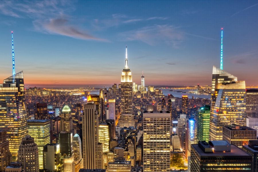 A New York city skyline. SGLA critical of sweepstakes ban and loss of hundreds of millions to New York revenue