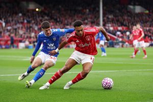 Nottingham Forest v Sunderland in Premier League action, September 2025 / In April 2023, the Premier League announced a voluntary agreement to remove gambling advertising from front-of-shirt sponsorships.