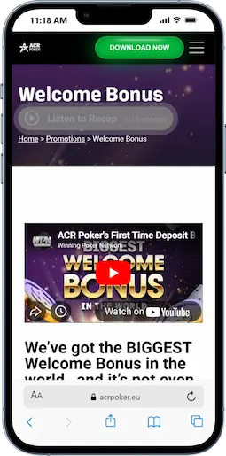 Poker Welcome Bonus At ACR Poker