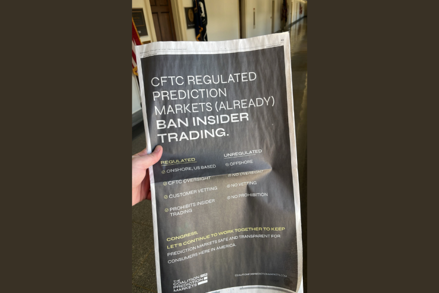Coalition for Prediction Markets takes out full page advert in Washington Post