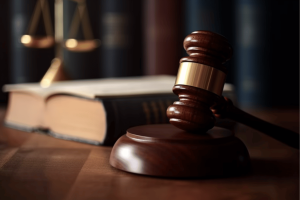 Calabasas man pleads guilty to tax evasion and operating illegal offshore gambling business. Judge's gavel in a courtroom