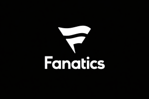Fanatics logo in white on a black background