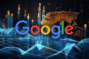 Google will allow limited ads for prediction markets starting in January 2026. Google logo overlaid on financial charts and a world map, representing global markets and data-driven advertising policy changes.