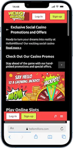 Sign Up Bonus at Hello Millions