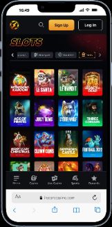 Instant Casino interface showcasing slots and games