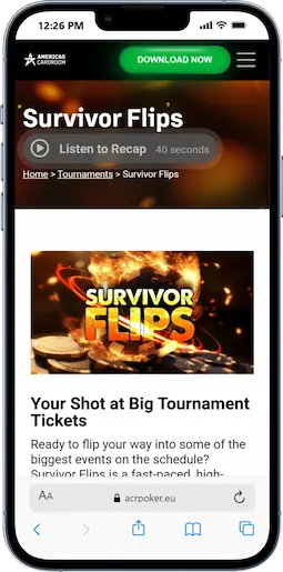 Survivor Flips At ACR Poker