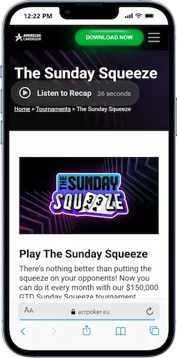 The Sunday Squeeze Tournament At ACR Poker