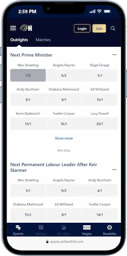Next Prime Minister Betting At William Hill