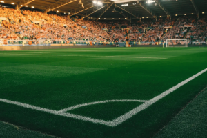 A close-up photo of a football stadium. The study focused on the World Cup 2026 shows that 19% of people plan to bet for the first time