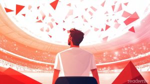 A man in a stadium watching sports