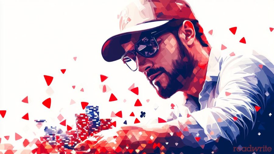 Man playing with poker chips