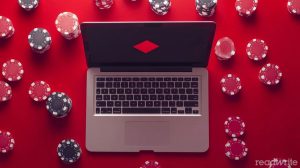 Laptop on casino table