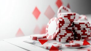 casino chips stacked on a check