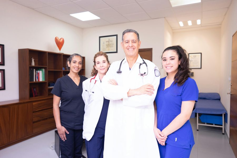 group of healthcare workers working with GEO agencies for healthcare brands