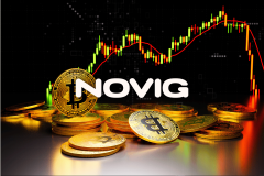 Novig logo displayed over cryptocurrency coins and trading chart illustrating CFTC approval, prediction markets growth, and crypto industry developments.