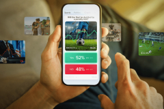 Illustration of a prediction markets trading app showing World Cup betting contracts, as Kalshi disputes Netflix's The Prediction Games documentary trailer.