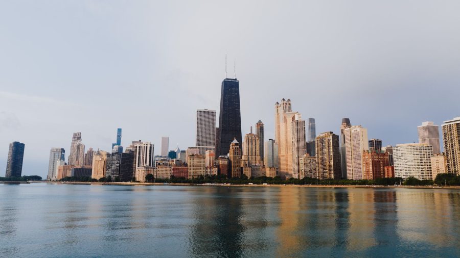 Chicago skyline with the John Hancock Center rising above Lake Michigan